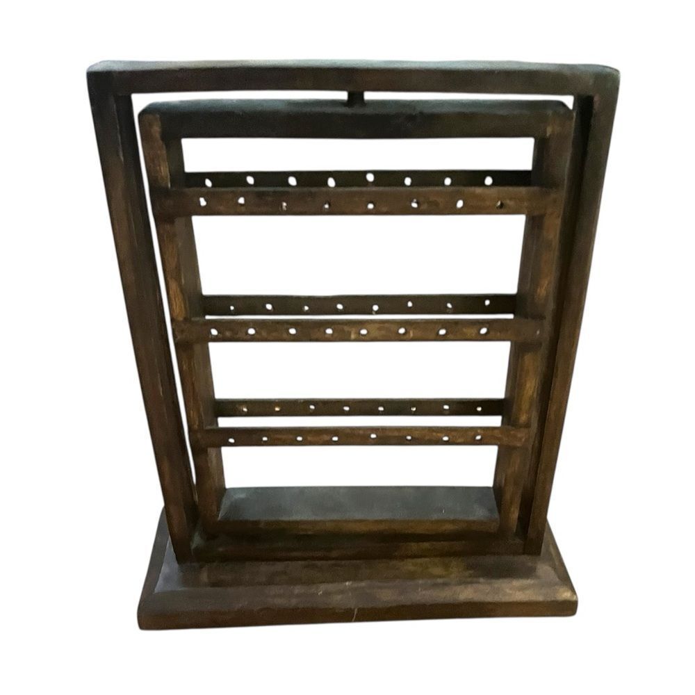 Wooden Rotating Spinning Earring Display Holder